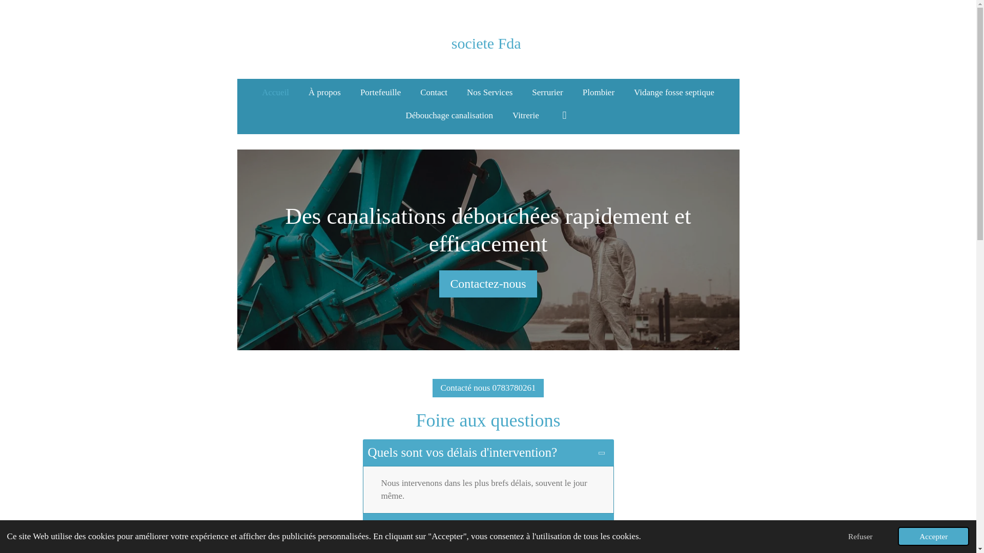 website screenshot of https://societe-fda.com/