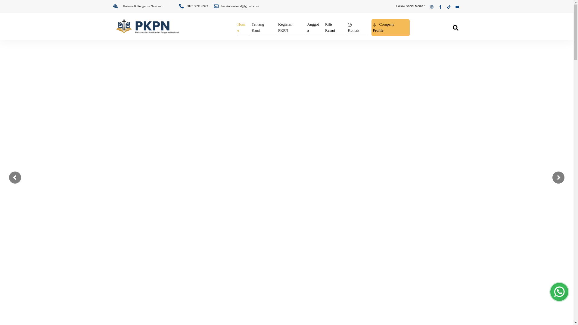 website screenshot of https://kurator-nasional.web.id/
