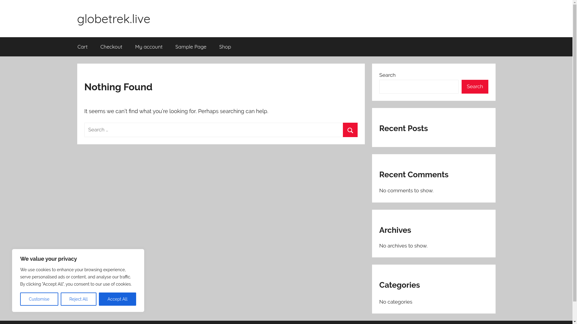 website screenshot of https://globetrek.live/