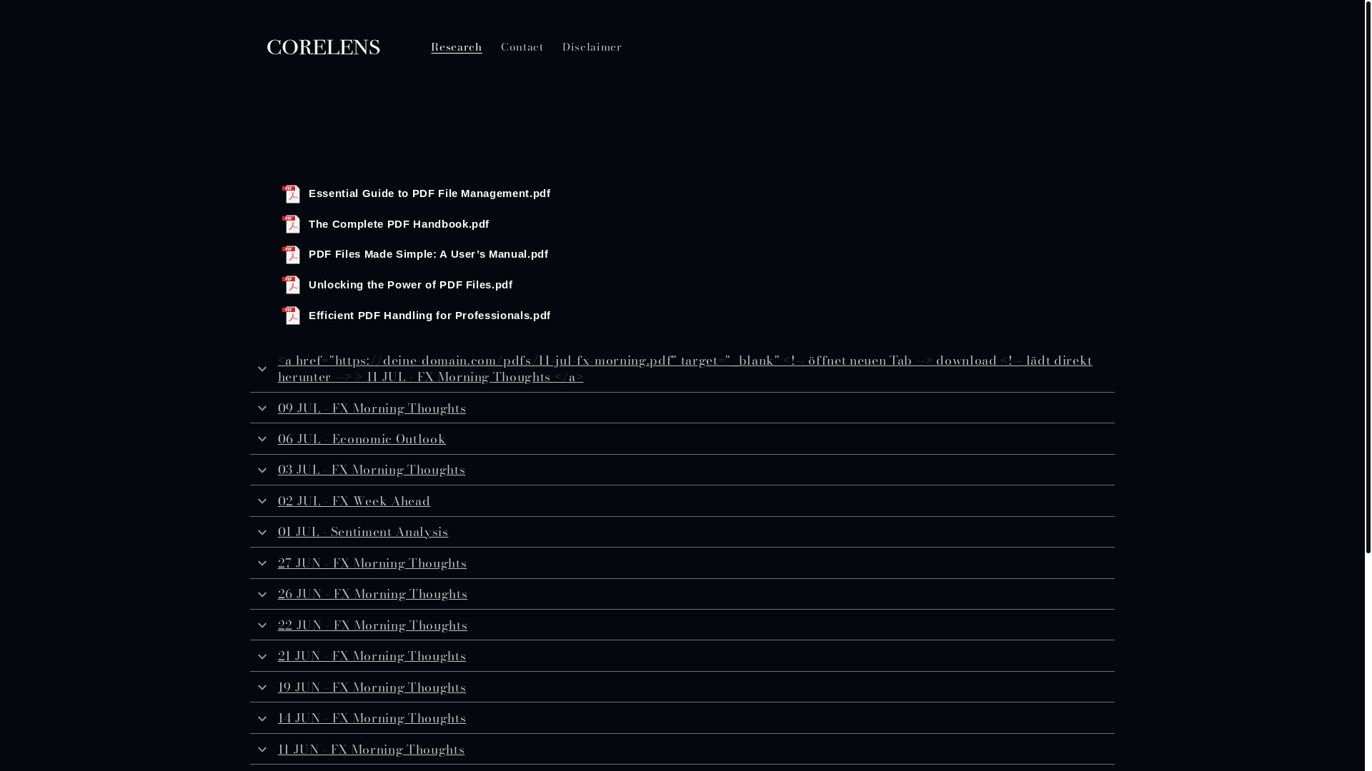 website screenshot of https://corelens.de/