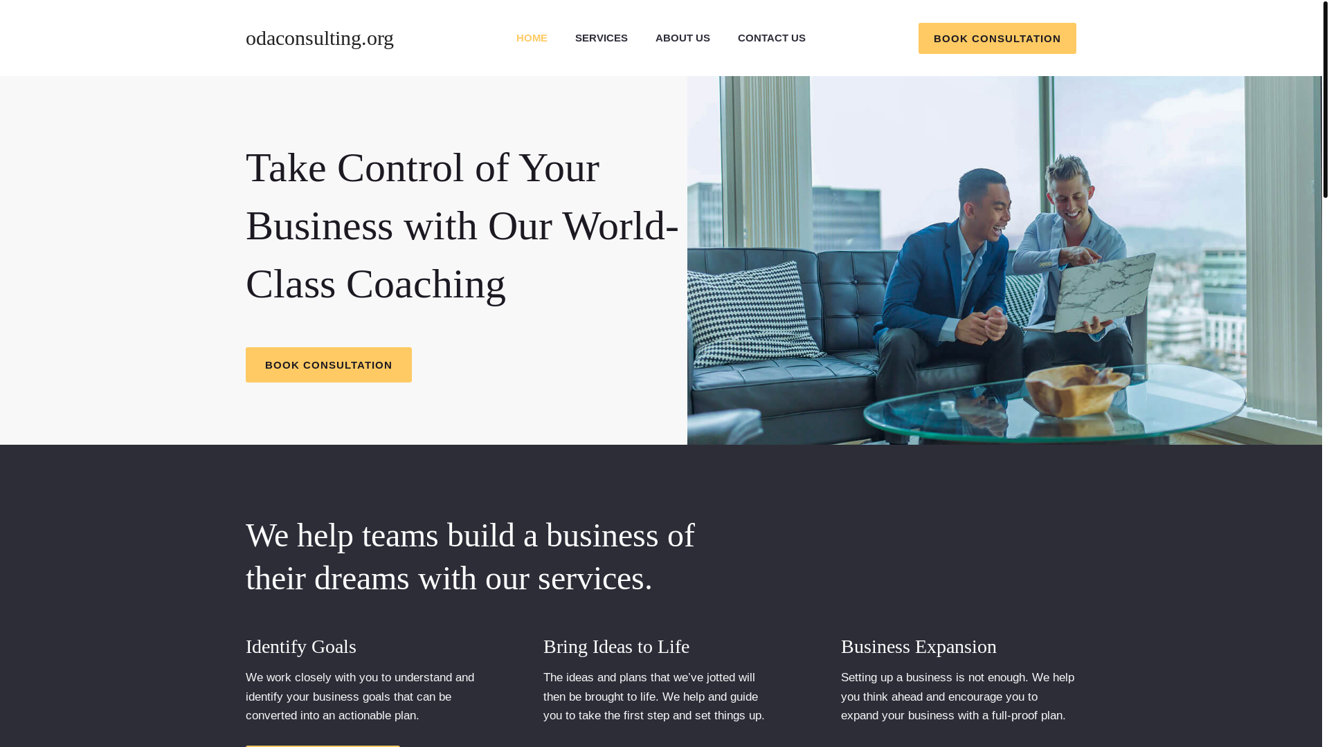 website screenshot of https://odaconsulting.org/