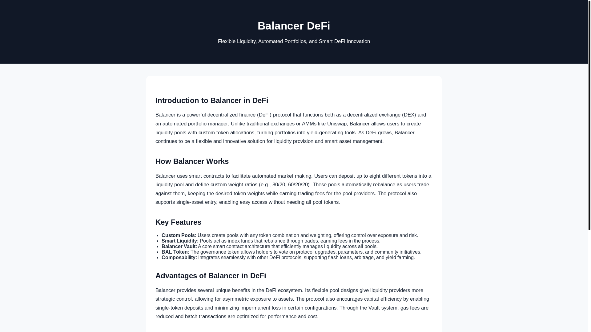 website screenshot of https://balancer-defi.pages.dev/