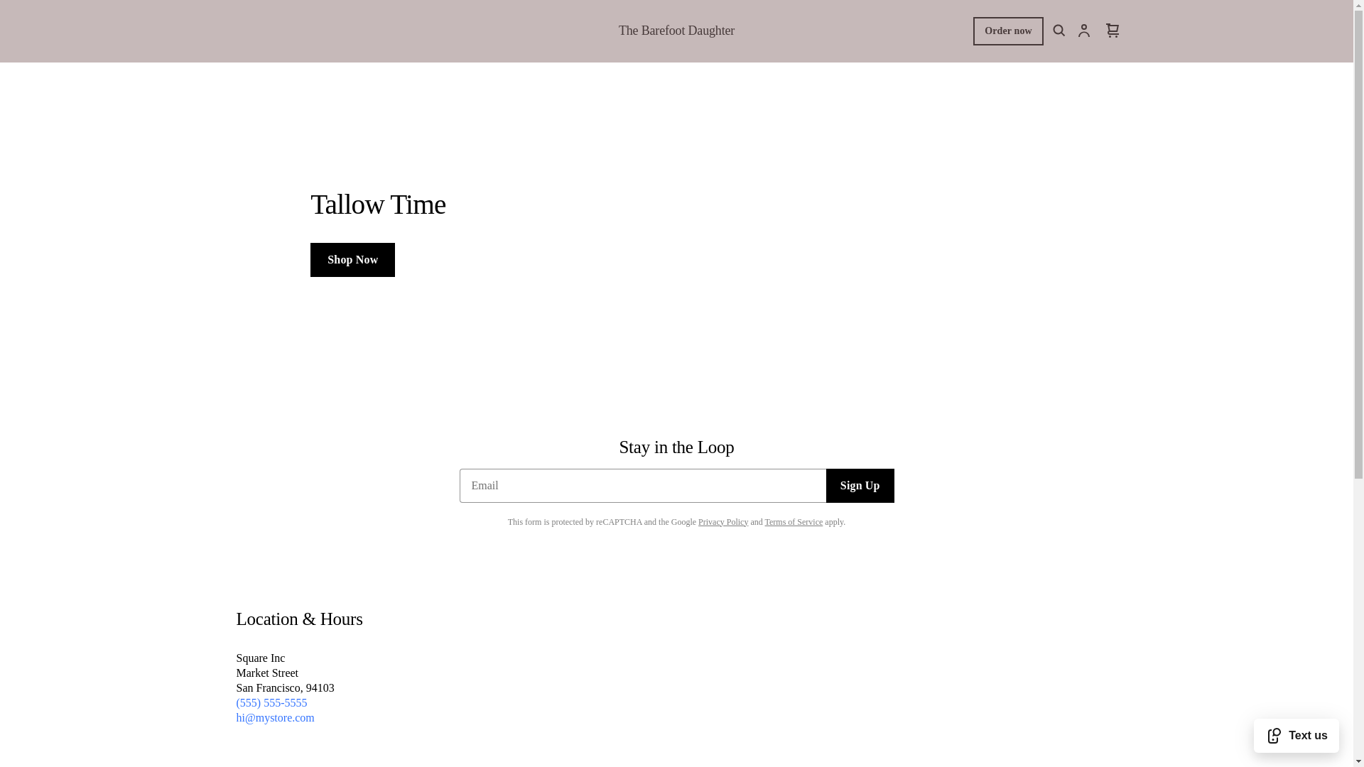 website screenshot of https://thebarefootdaughter.com/
