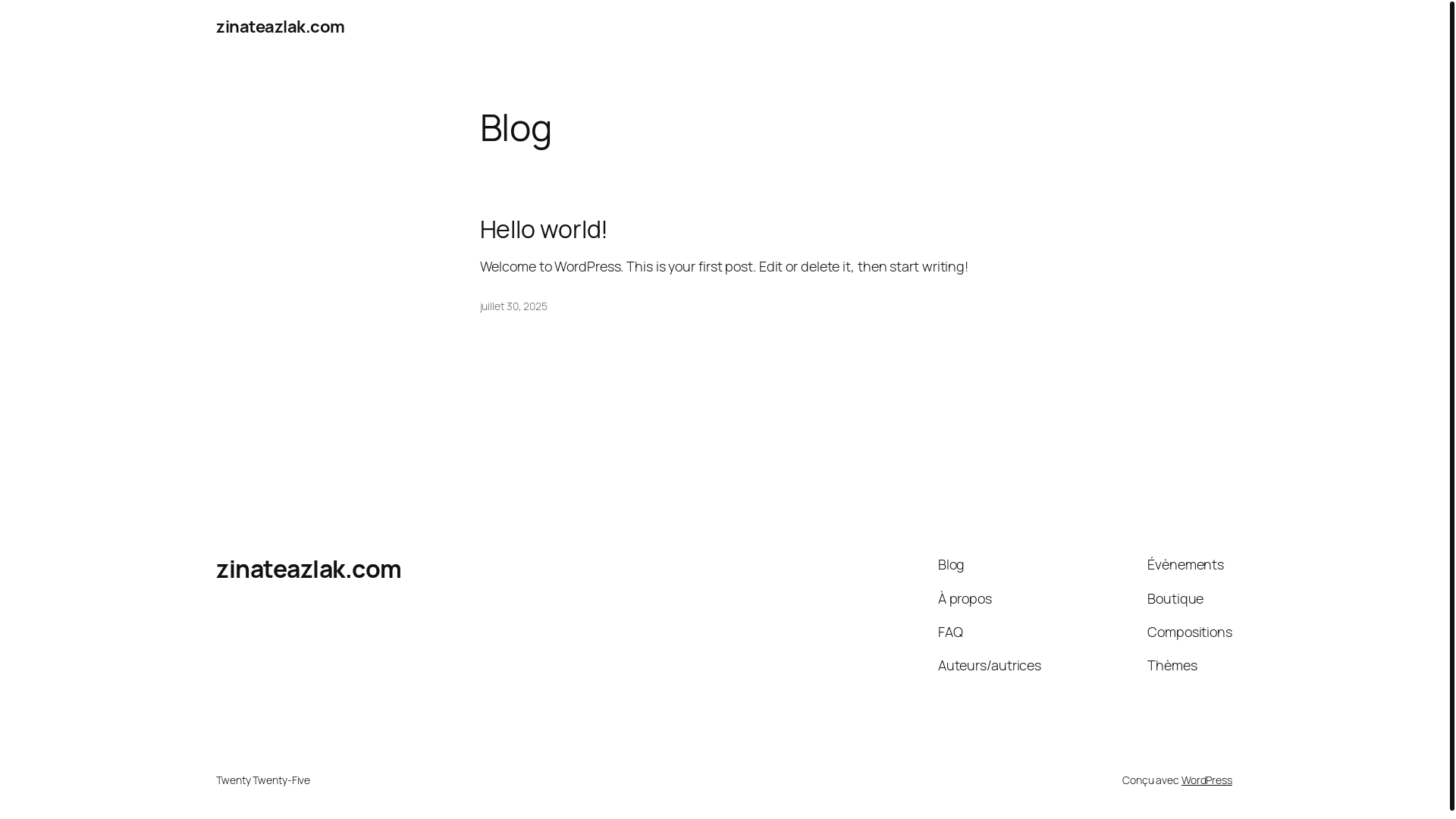 website screenshot of https://zinateazlak.com/