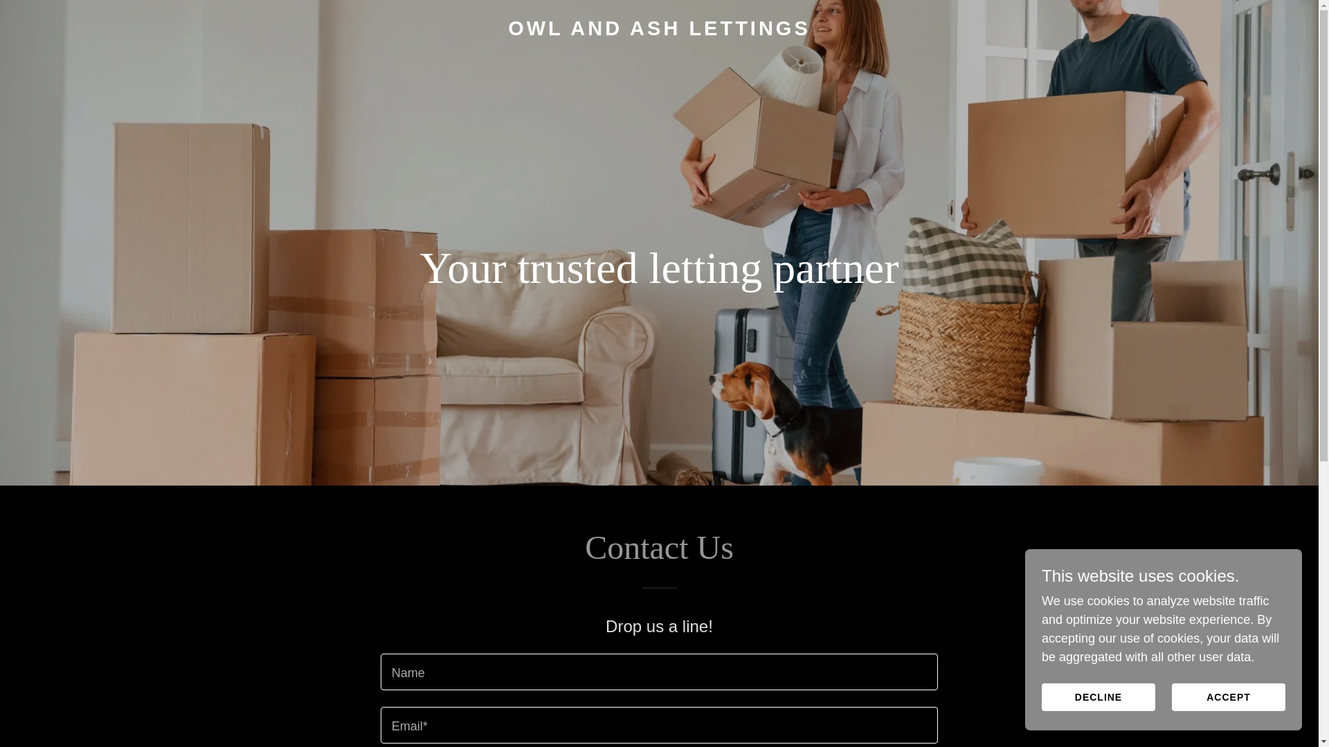 website screenshot of https://owlandashlettings.com/