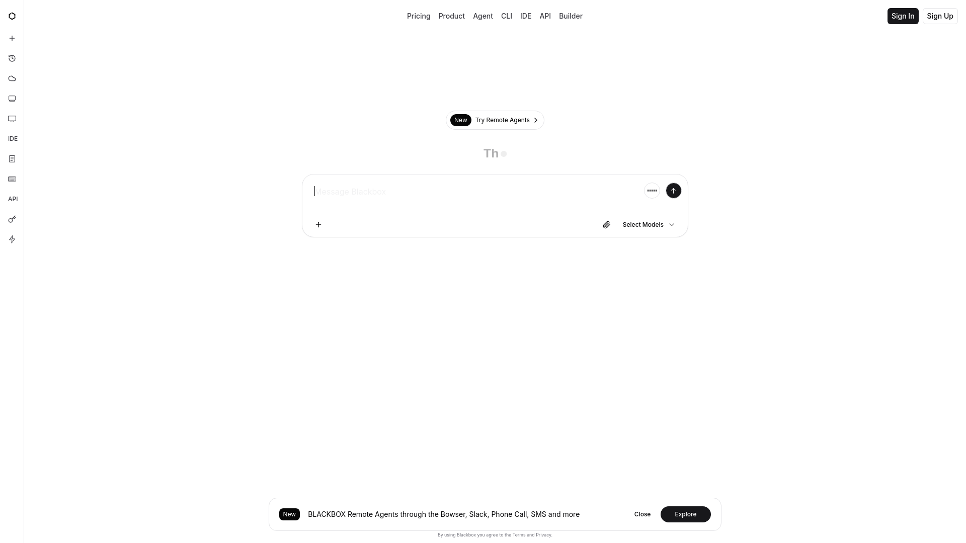 website screenshot of http://www.useblackbox.io/*