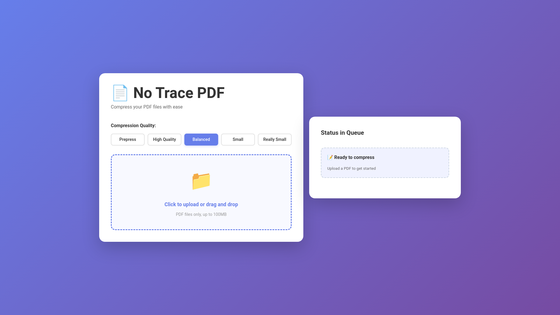 website screenshot of https://notracepdf.com/