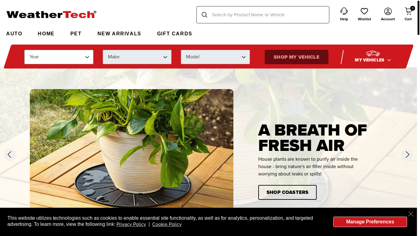 website screenshot of https://weathertech.ca/
