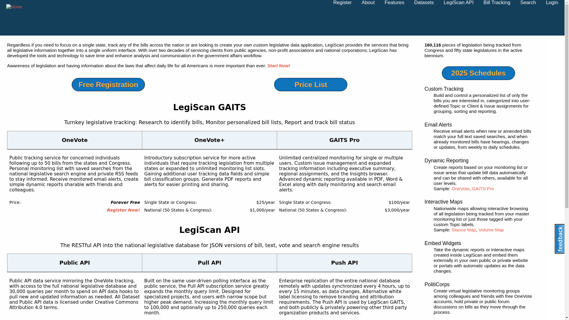 website screenshot of https://legiscan.com/