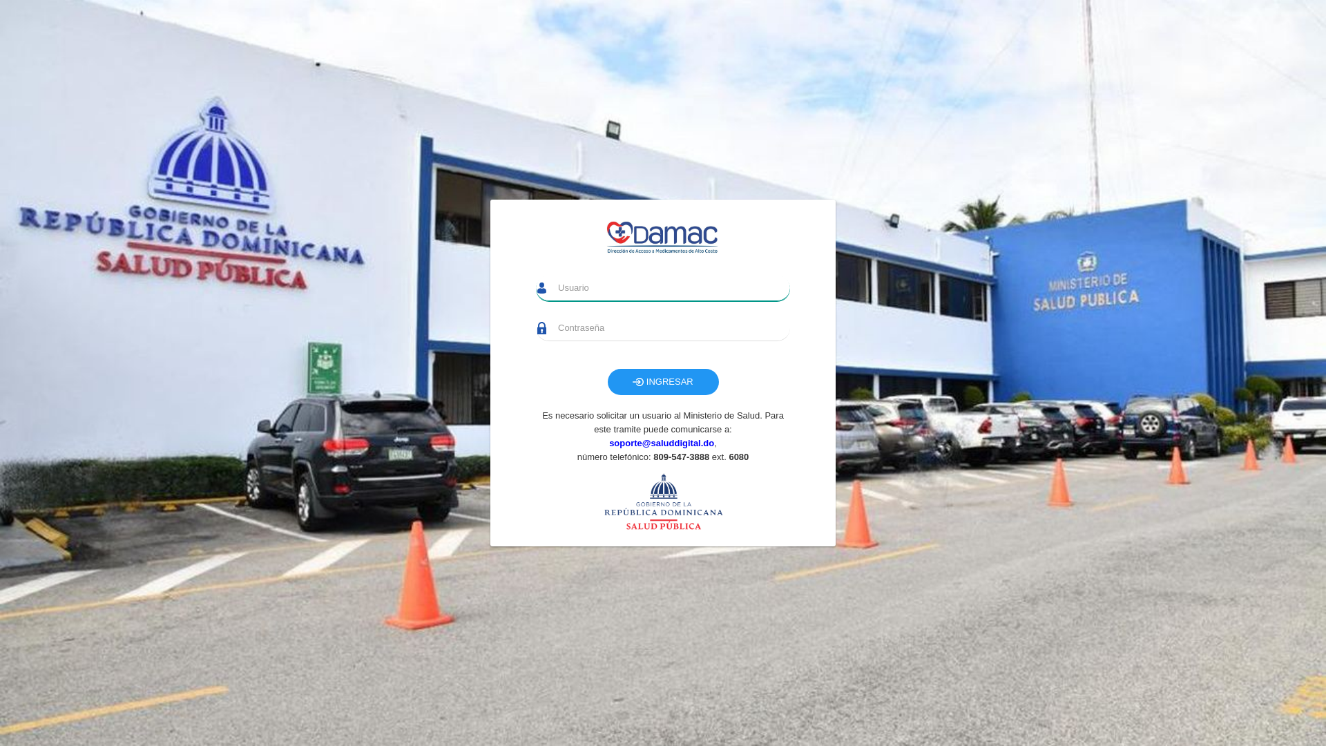 website screenshot of https://damac.saluddigital.do/