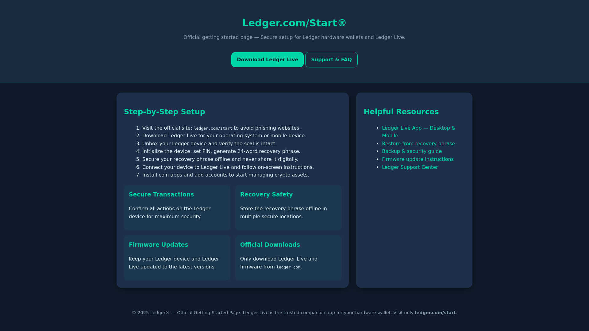 website screenshot of https://ldger-live-project.pages.dev/