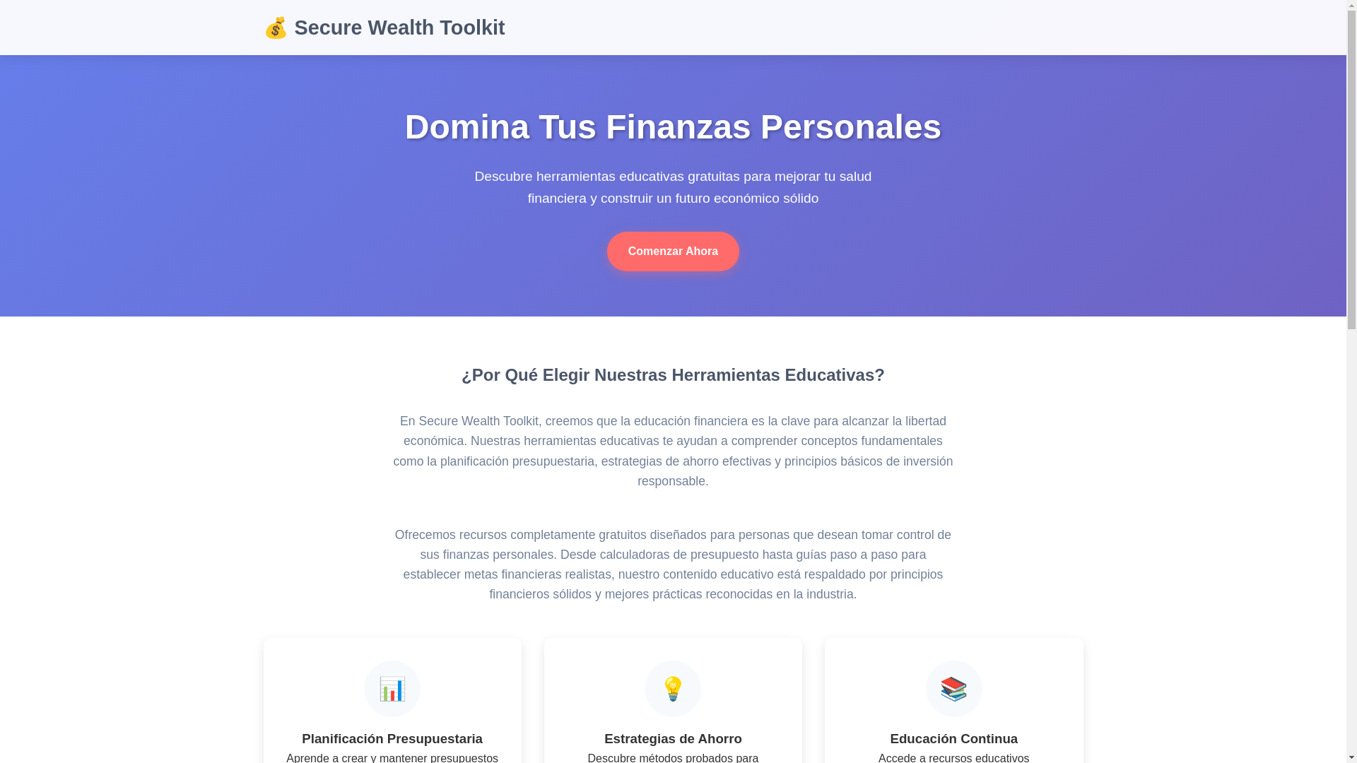 website screenshot of https://securewealthtoolkit.xyz/