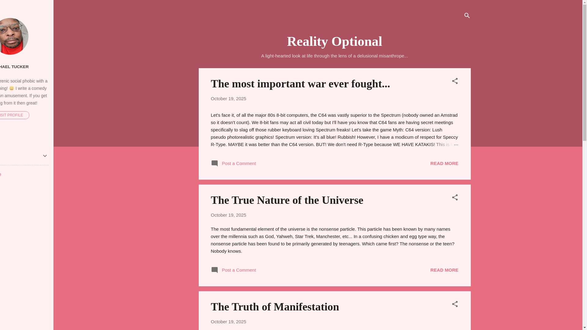 website screenshot of https://realityoptional.uk/