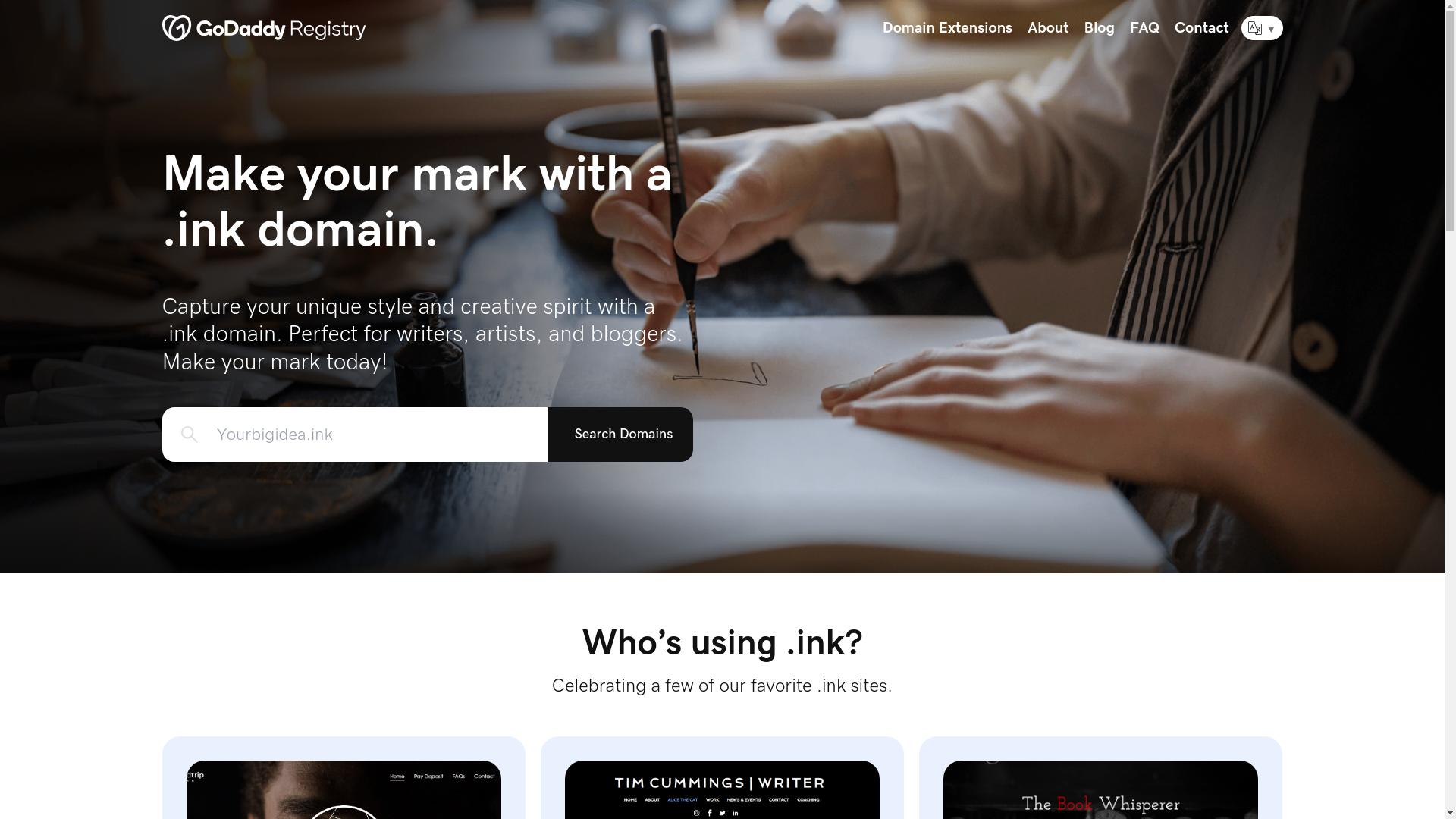 website screenshot of https://ink.ink/
