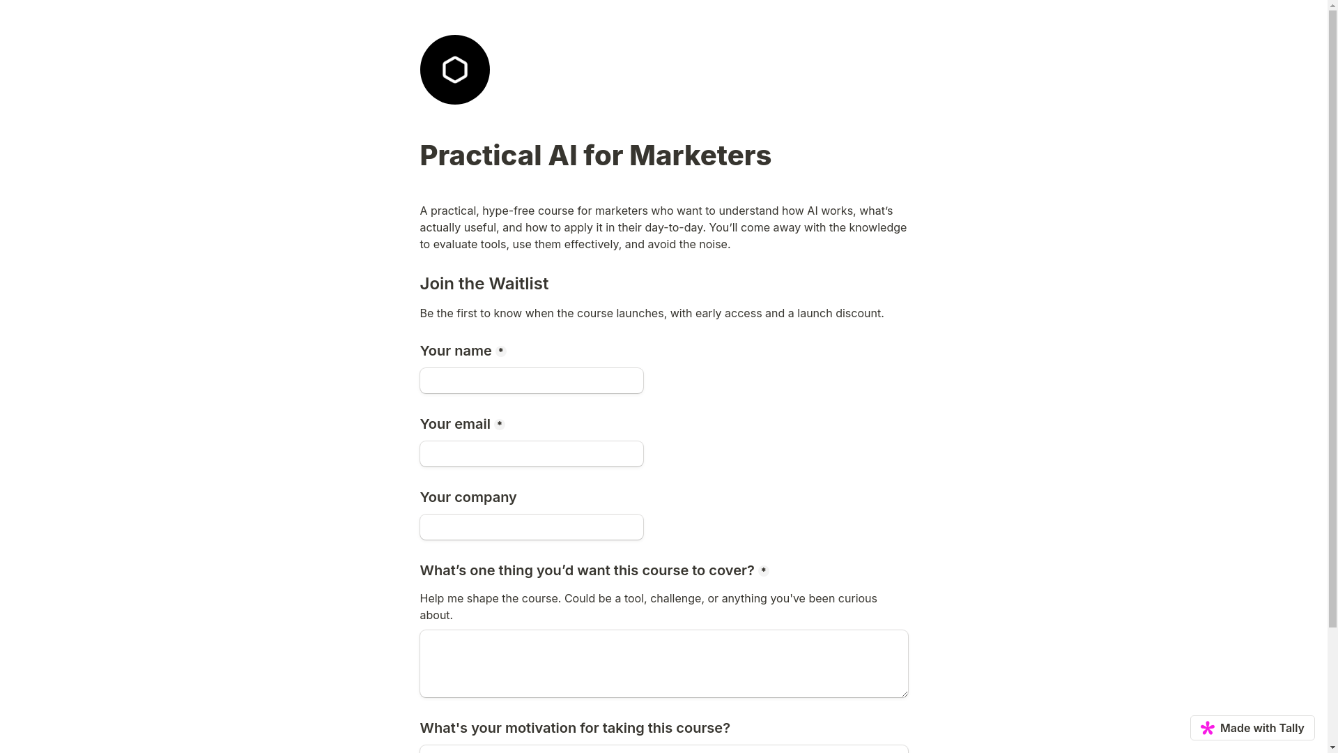 website screenshot of https://aiformarketingteams.com/
