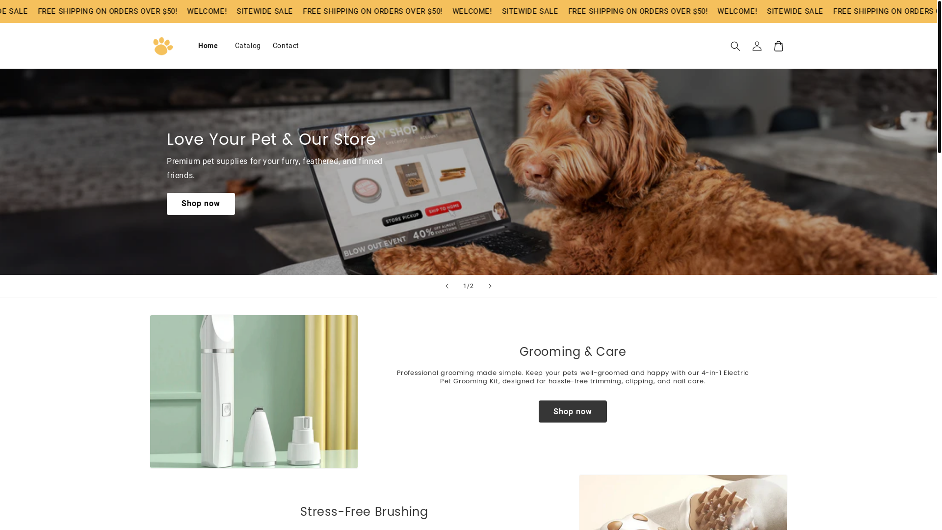 website screenshot of https://petsgottahaveit.store/