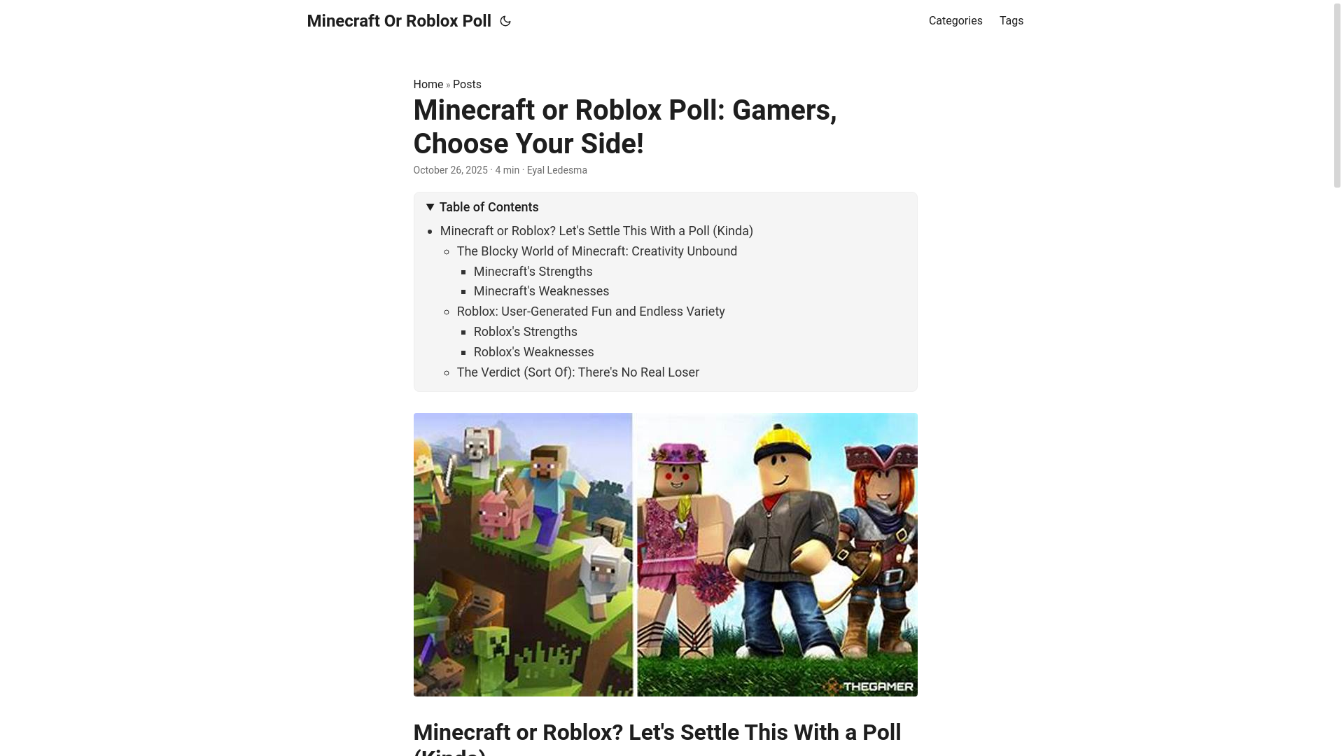 website screenshot of https://minecraft-or-roblox-poll.pages.dev/