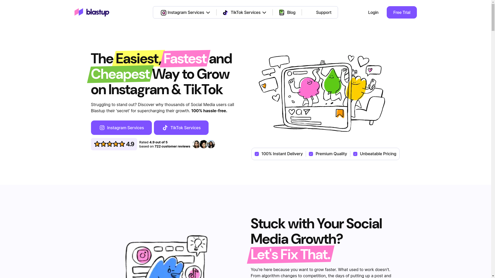 website screenshot of https://blastup.com