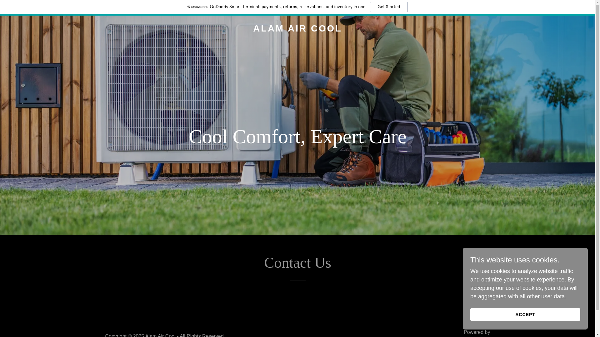 website screenshot of https://alamaircool.in/