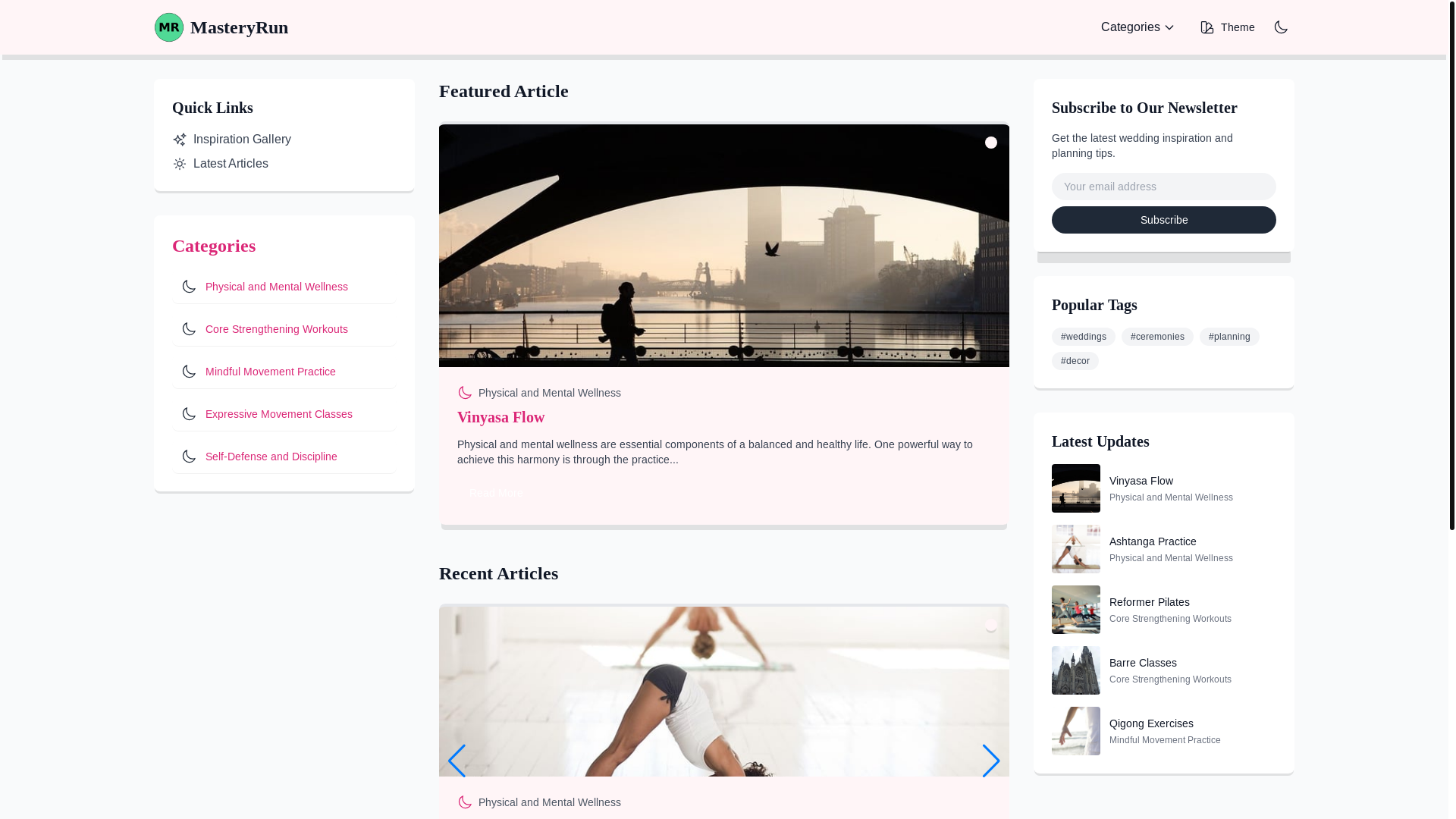 website screenshot of https://fitnessmasteryhub.run/