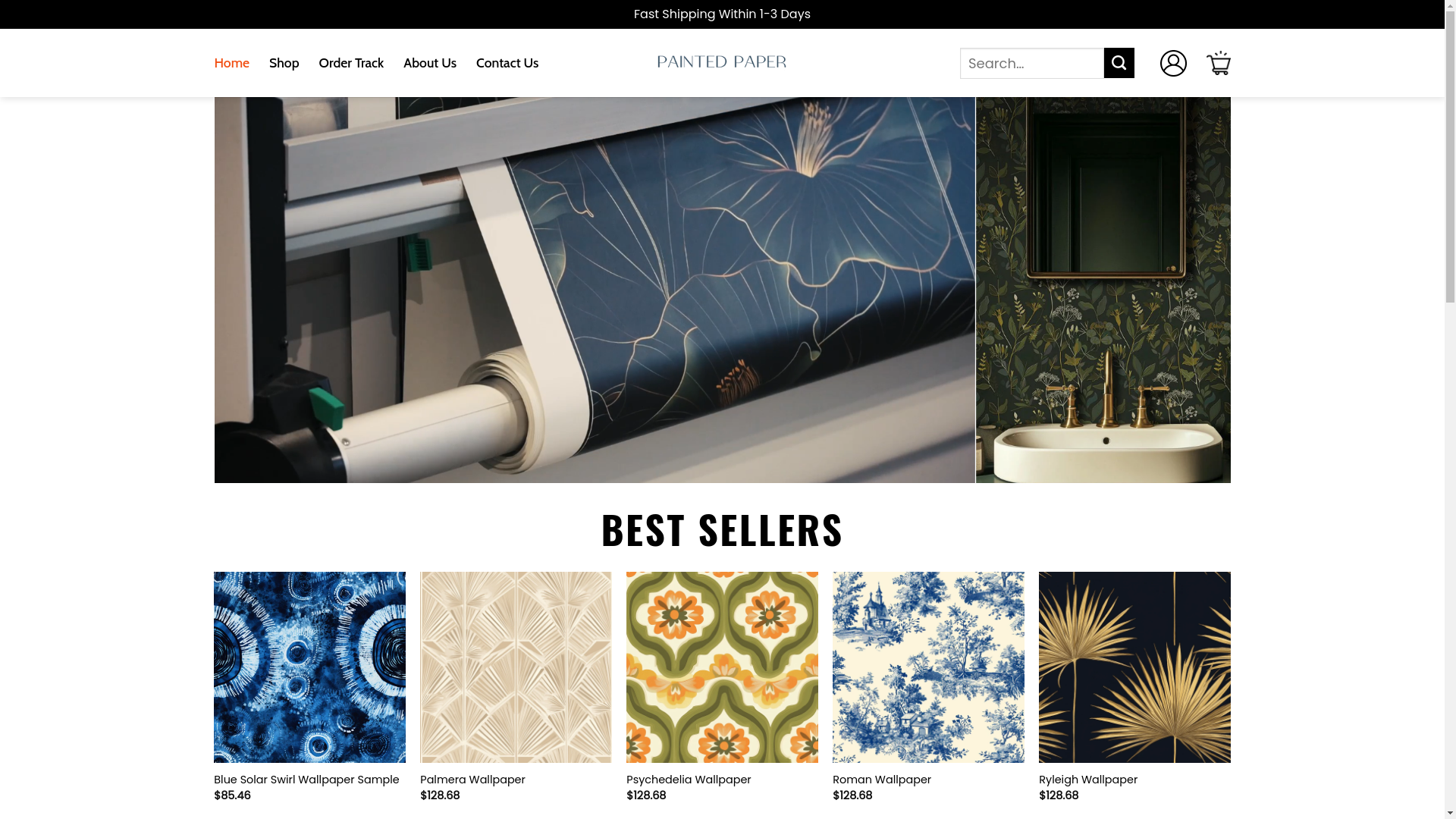 website screenshot of https://mypaintedpaper.shop/