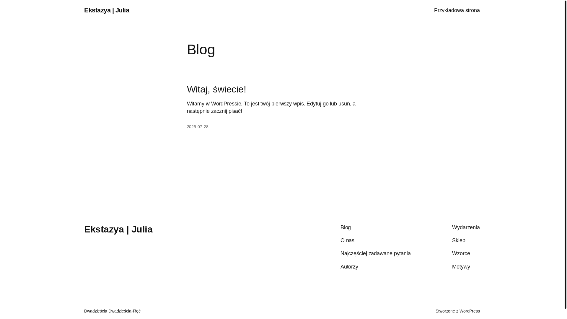 website screenshot of https://ekstazya.pl/