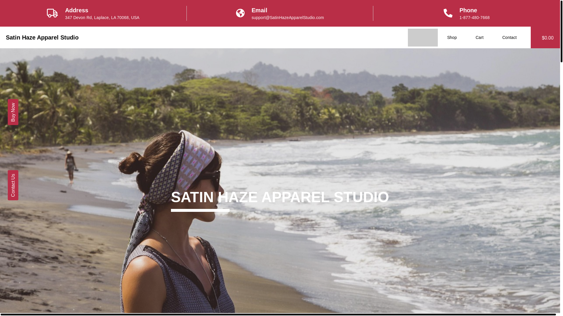 website screenshot of https://satinhazeapparelstudio.com/