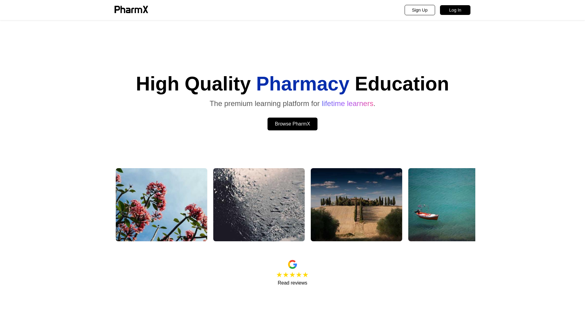 website screenshot of https://pharmx-landing-page-2-0.pages.dev/
