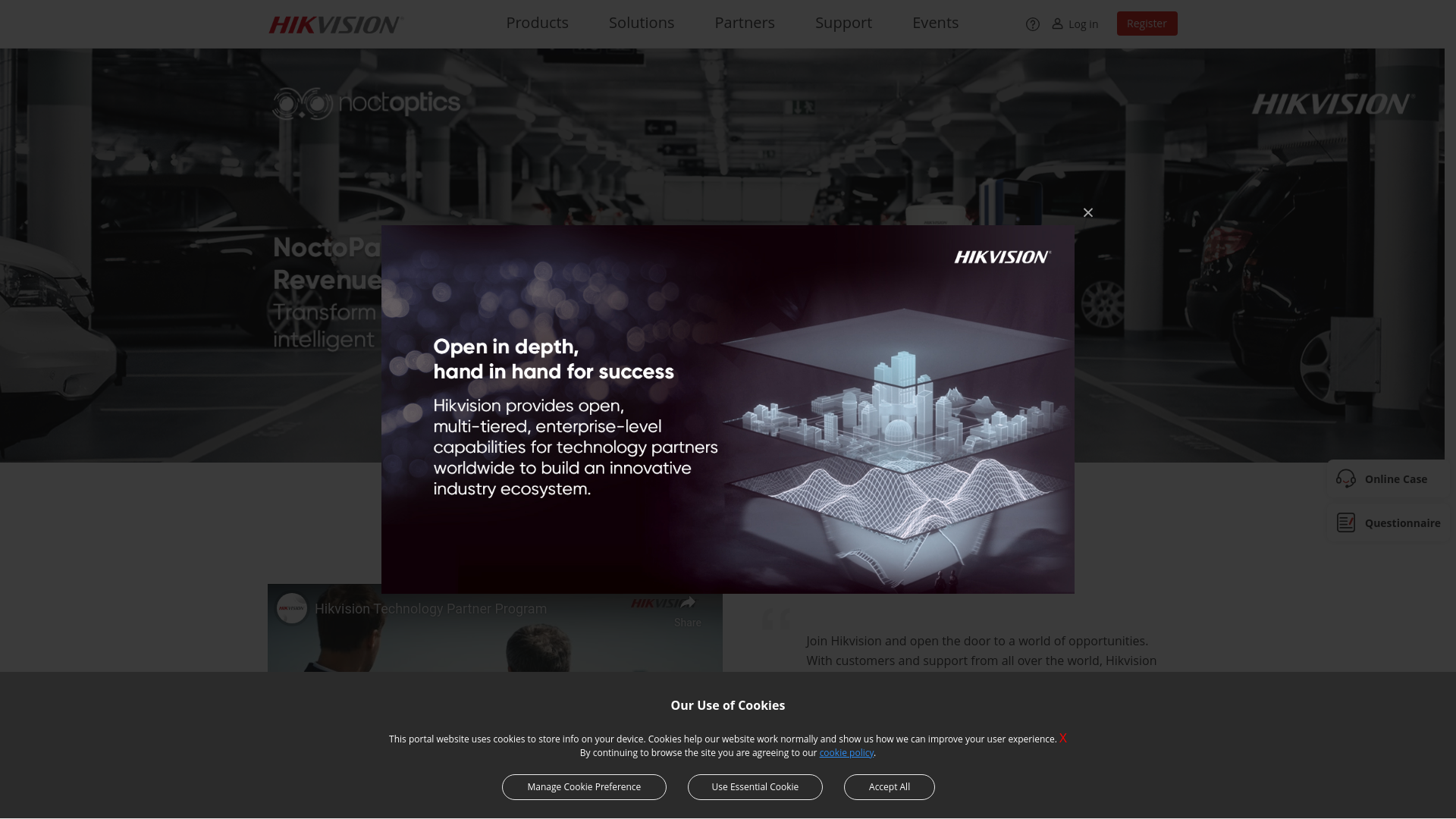 website screenshot of https://tpp.hikvision.com/