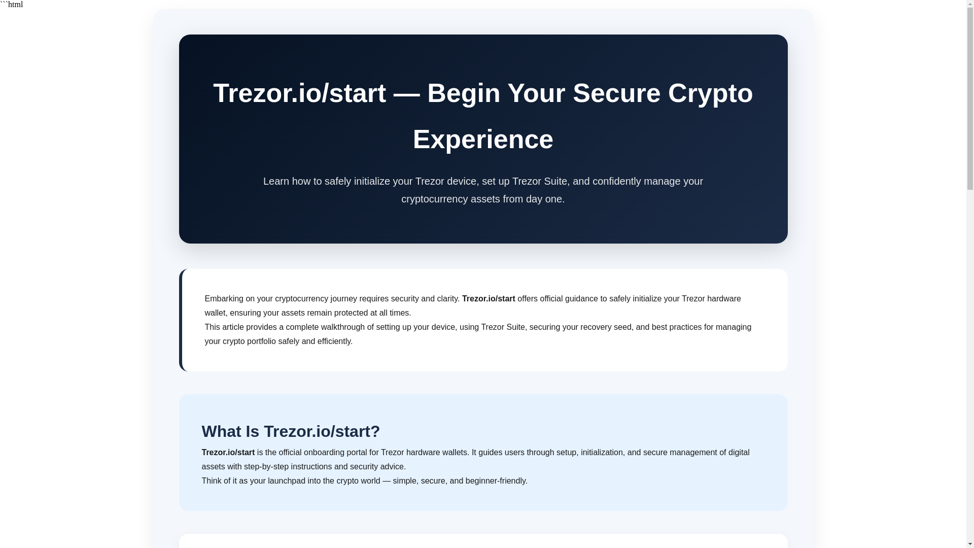 website screenshot of https://startio-trezor-on.pages.dev/
