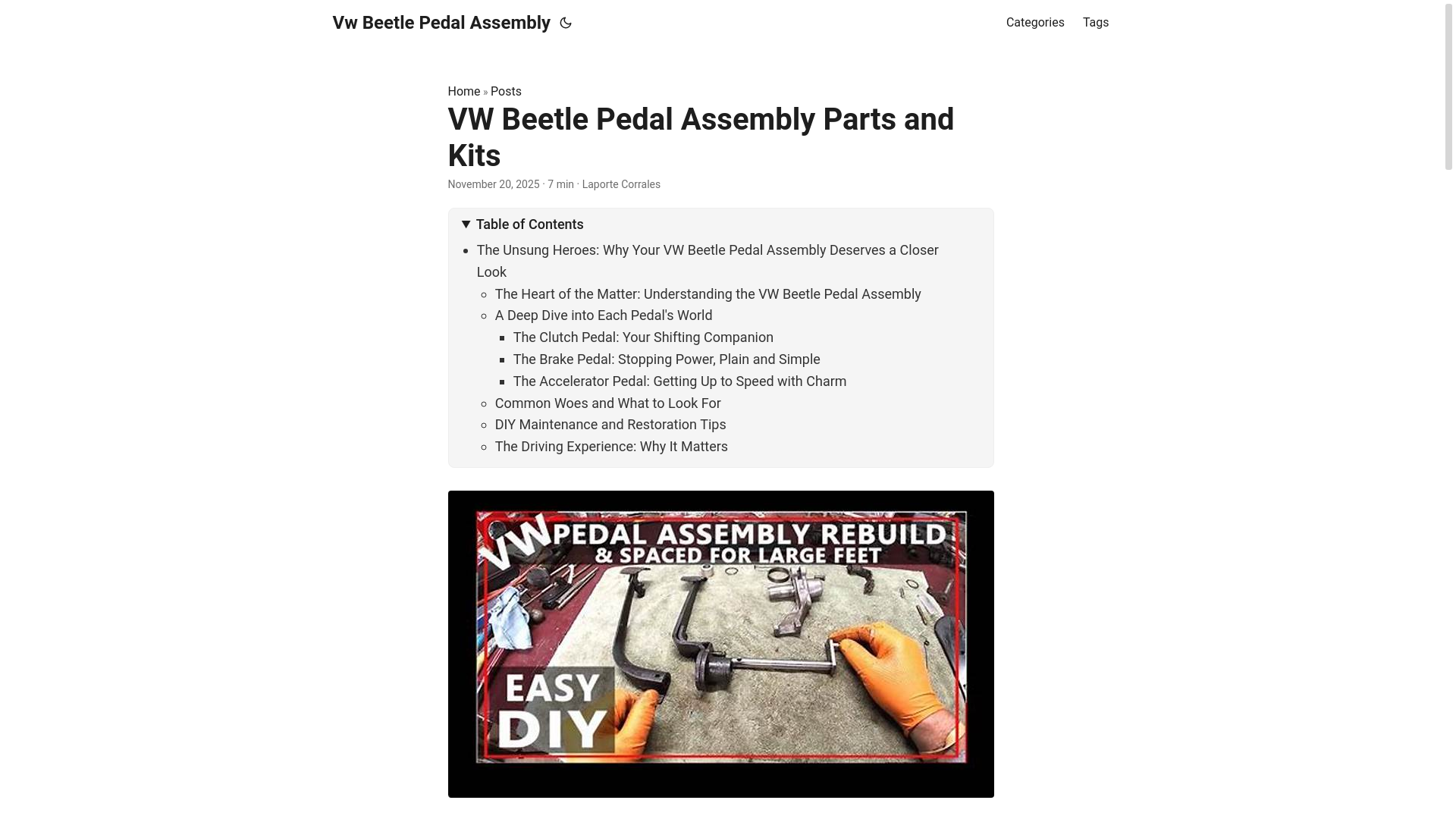 website screenshot of https://vwbeetlepedalassembly.pages.dev/
