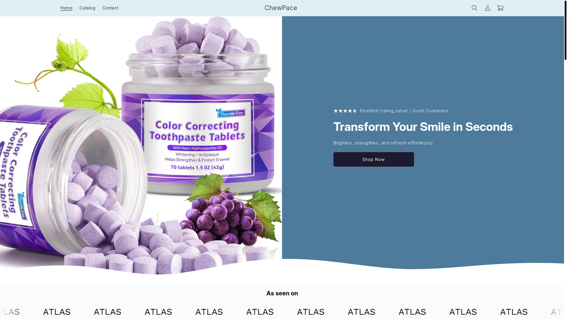 website screenshot of https://chewpace.com/