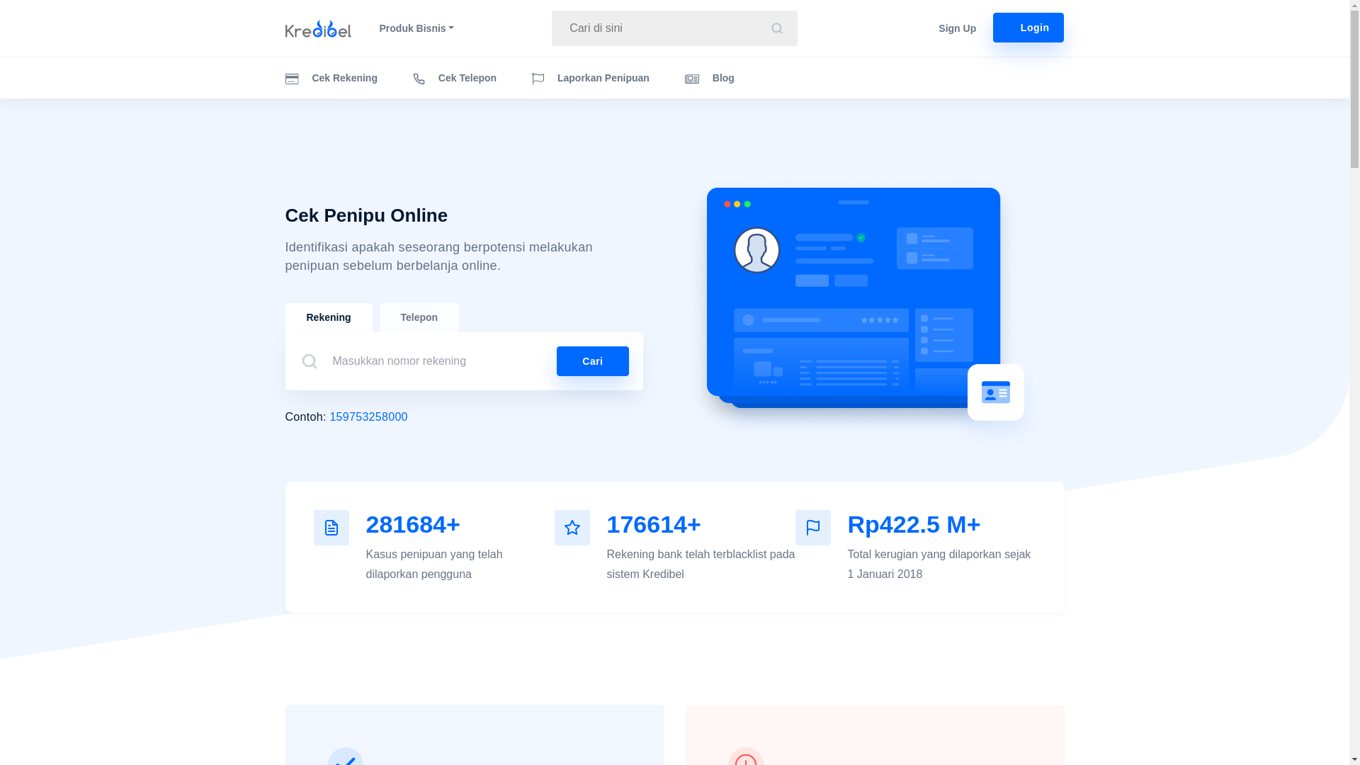 website screenshot of https://kredibel.com/