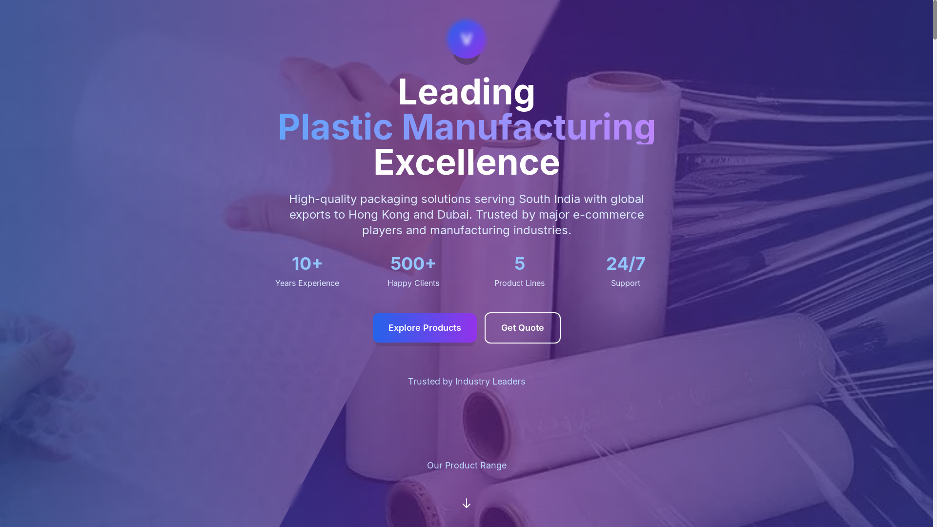 website screenshot of https://vcarepolymers.com/