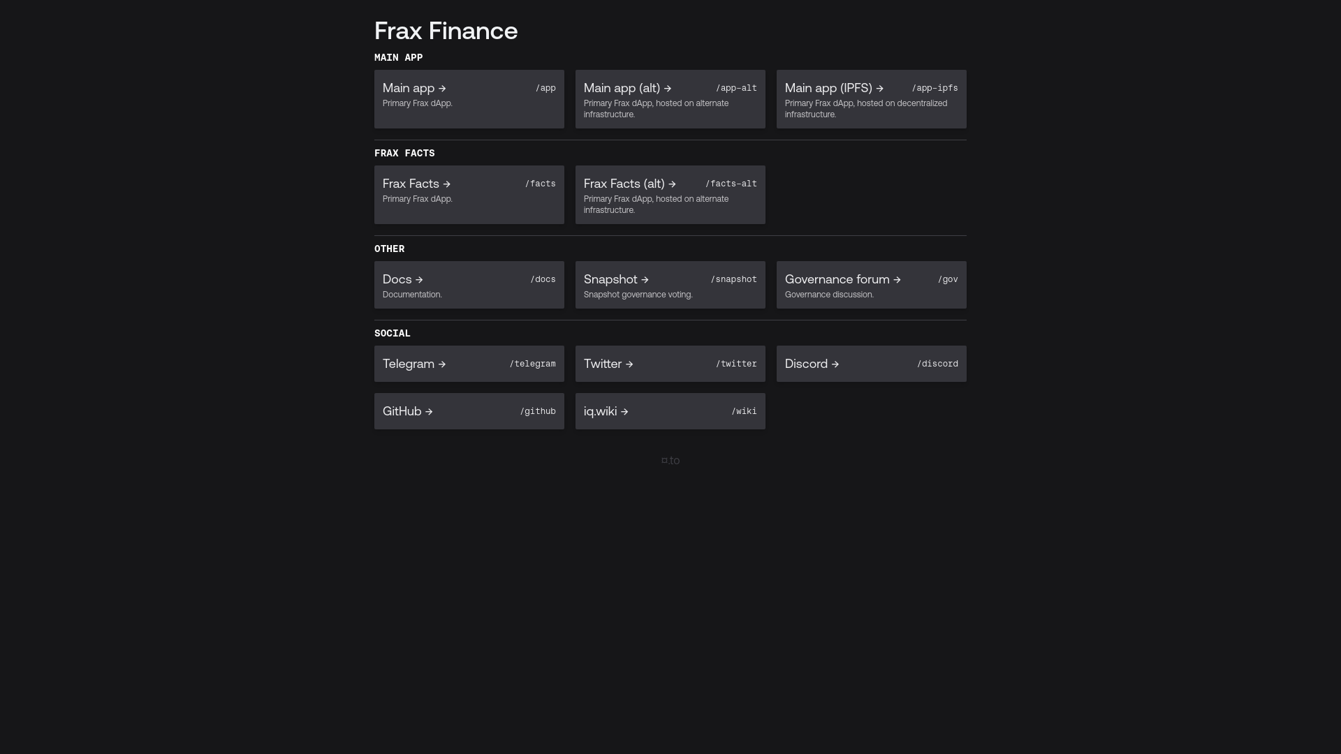 website screenshot of https://frax.to/