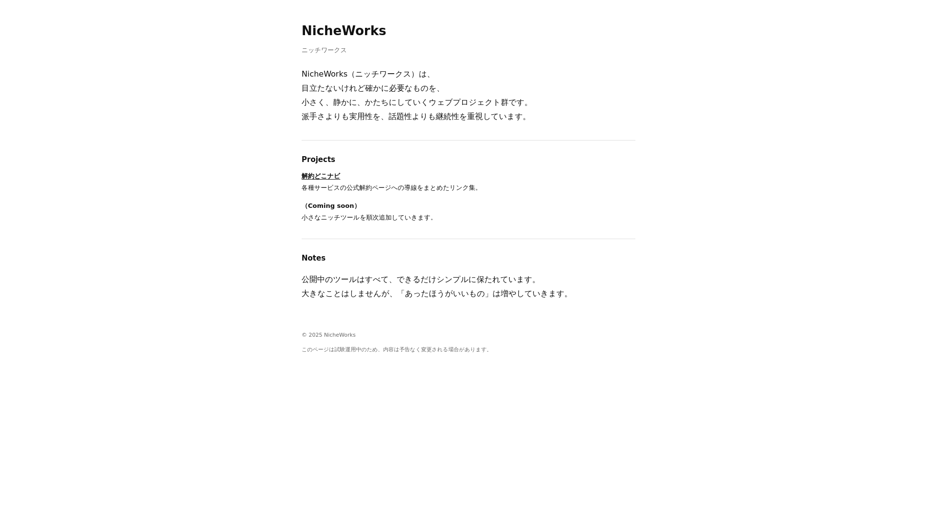 website screenshot of https://nicheworks.pages.dev/