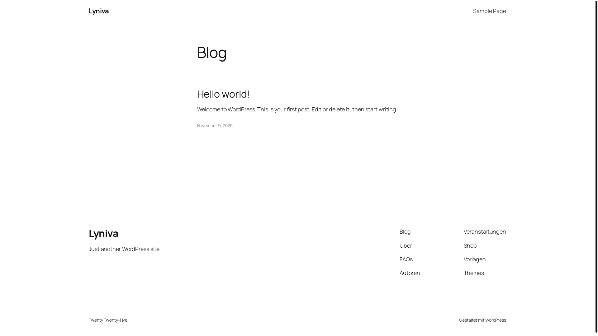 website screenshot of https://lyniva.de/