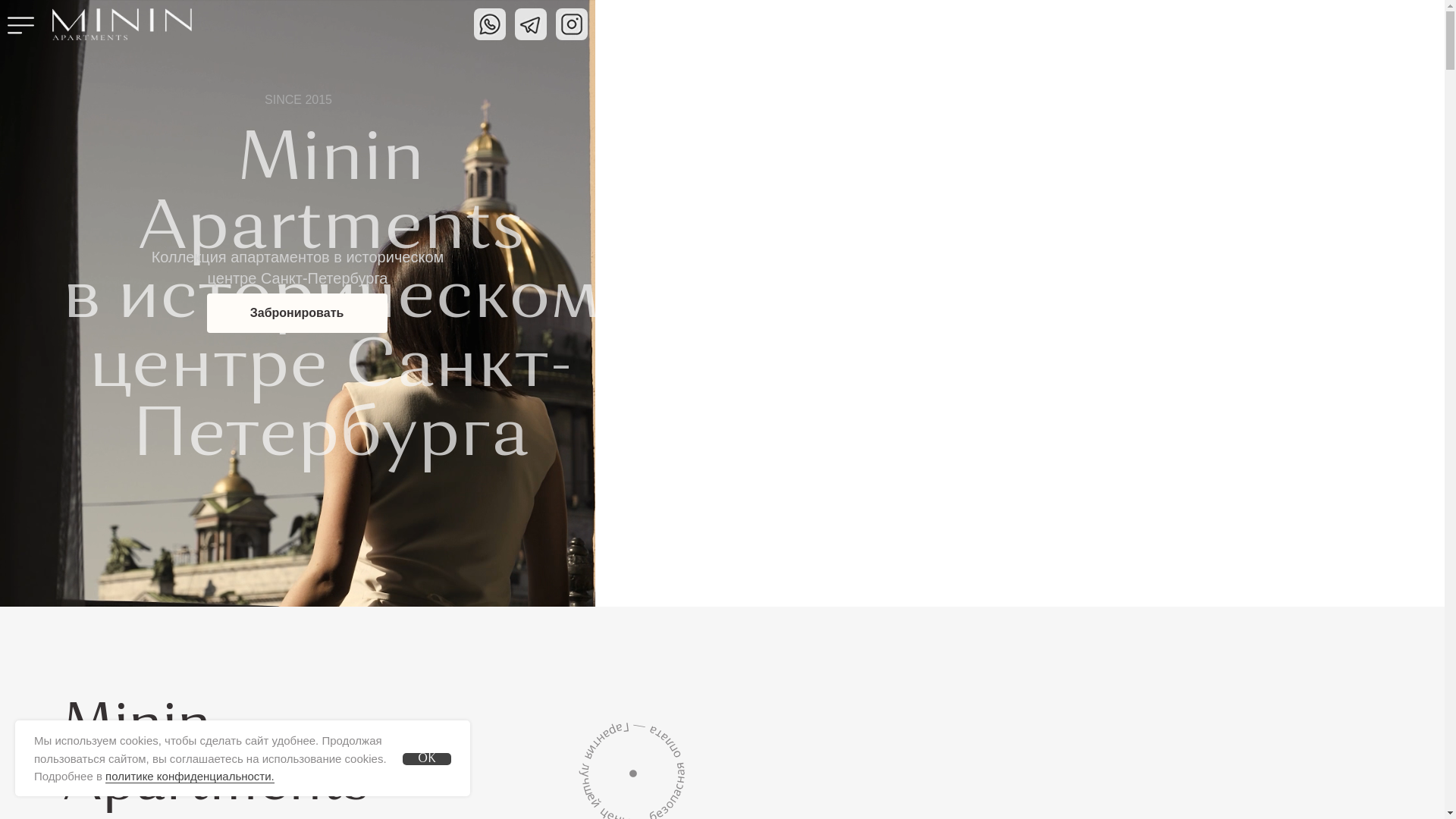 website screenshot of https://minin-apartments.ru/