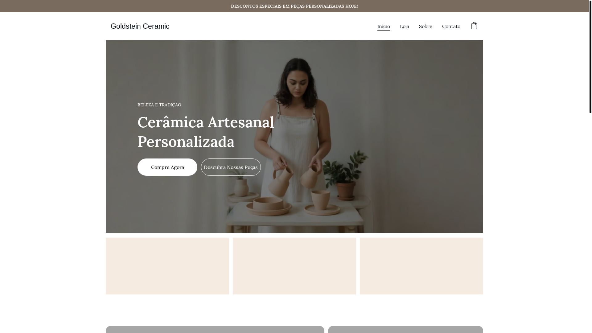 website screenshot of https://goldsteinceramic.com.br/