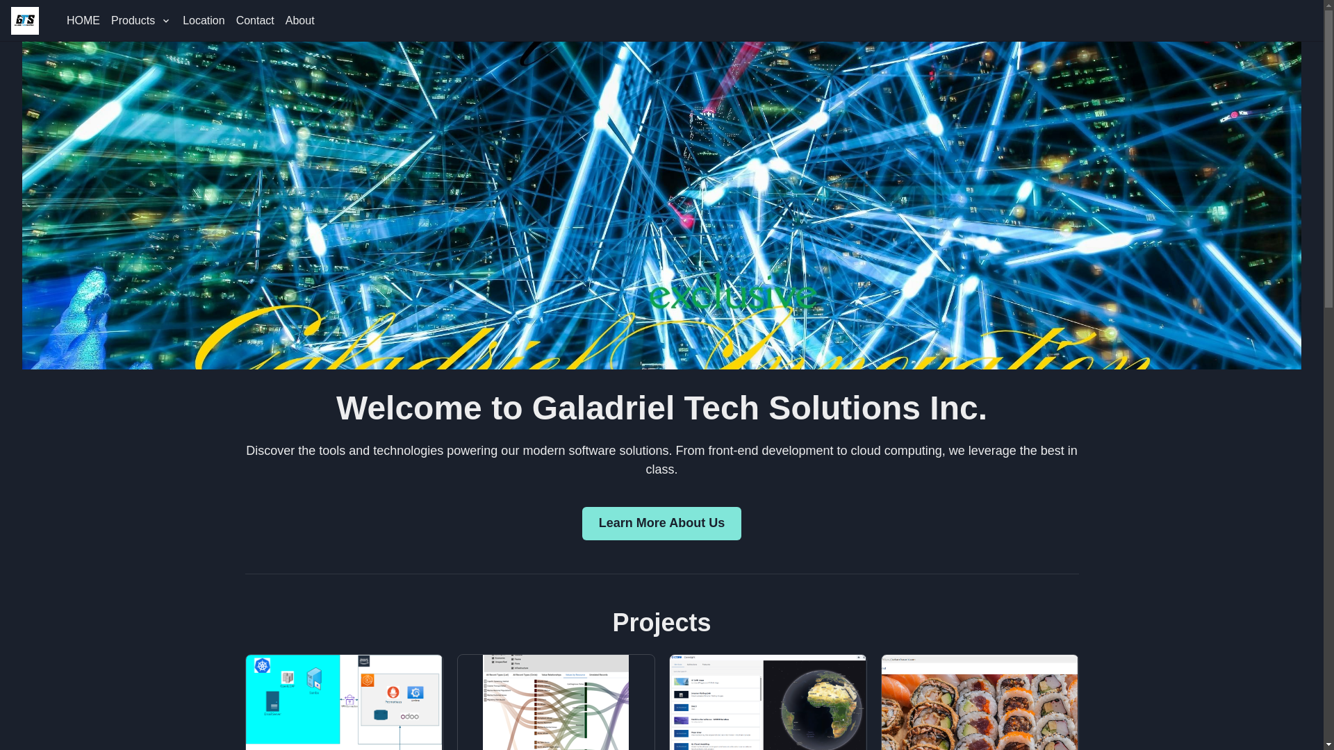 website screenshot of https://galadriel-tech-stack.pages.dev/