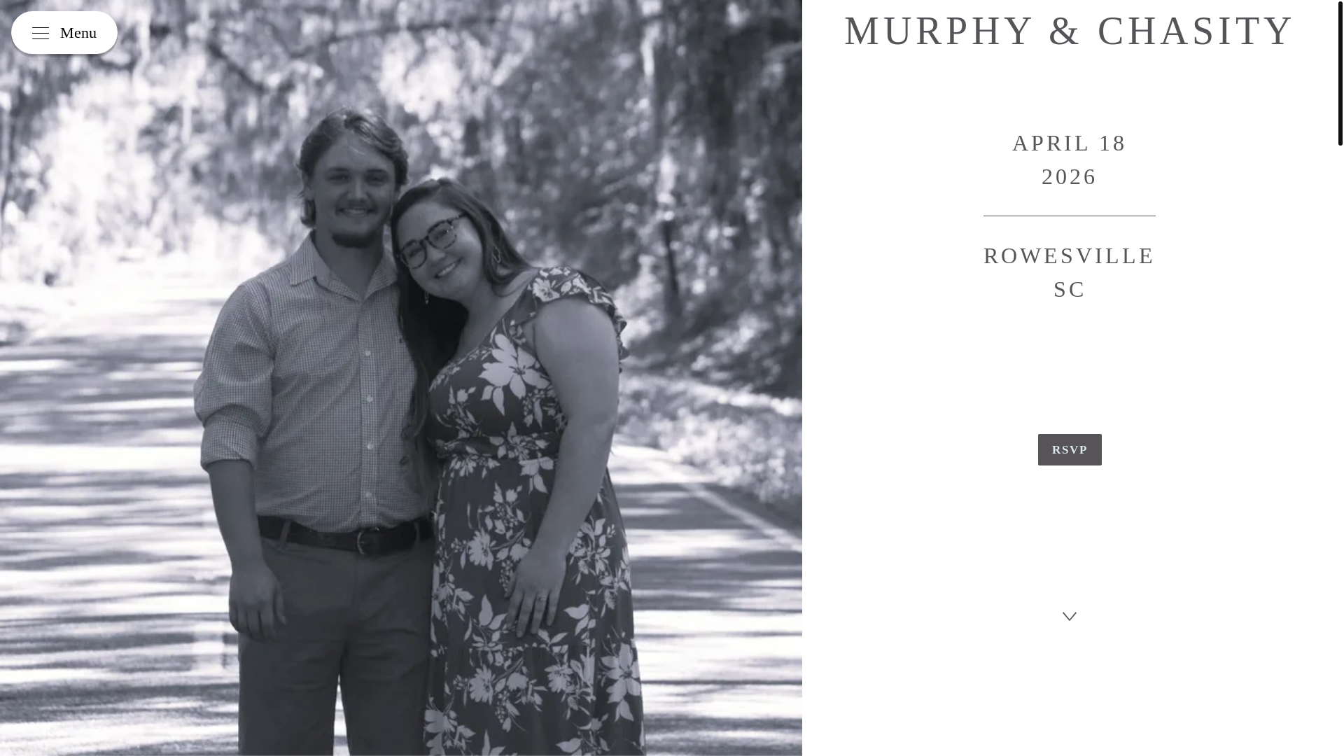 website screenshot of https://murphyandchasity.com/
