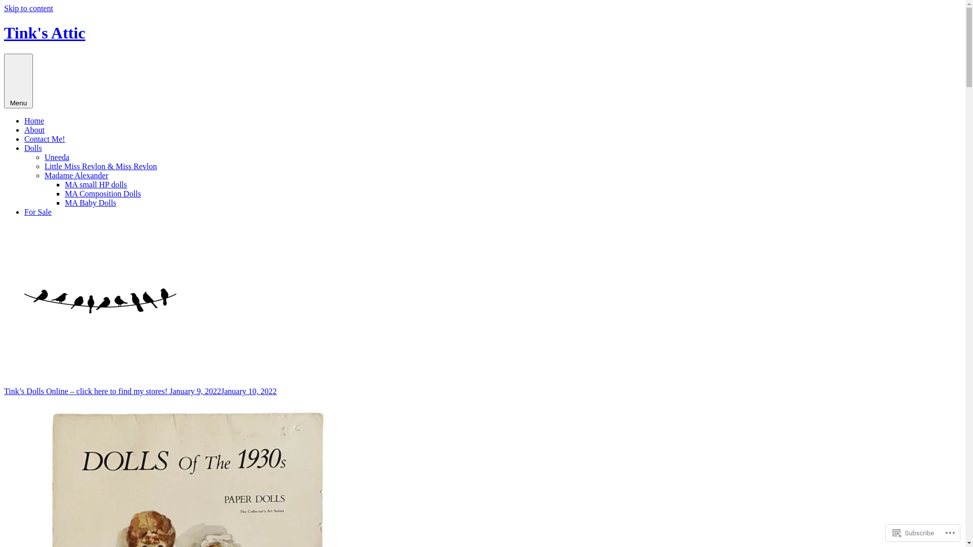 website screenshot of https://tinksattic.com/