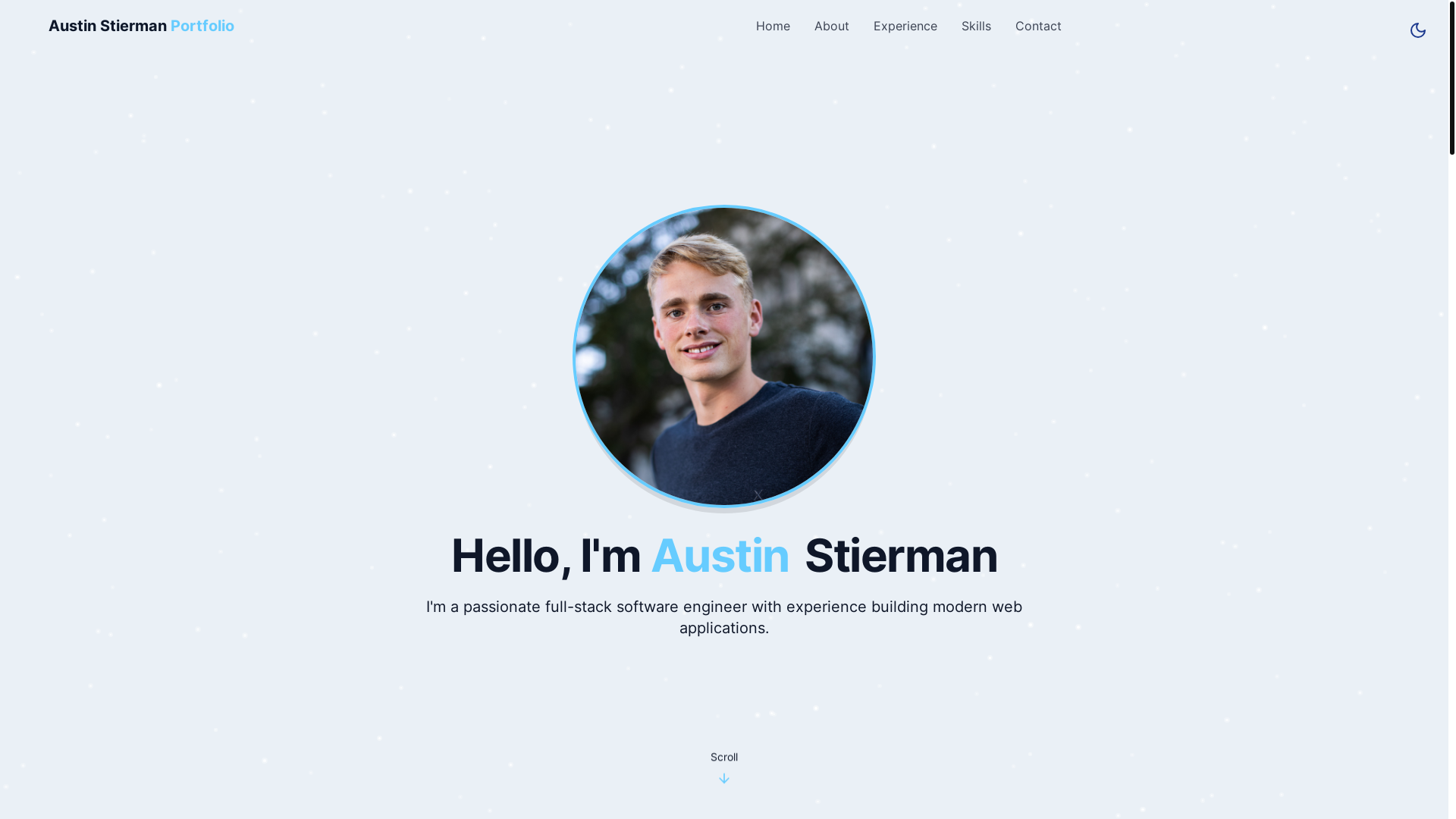 website screenshot of https://austinstierman.com/