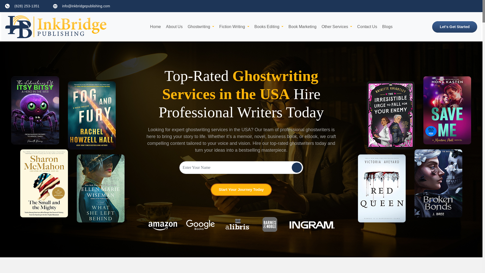 website screenshot of https://inkbridgepublishing.com/