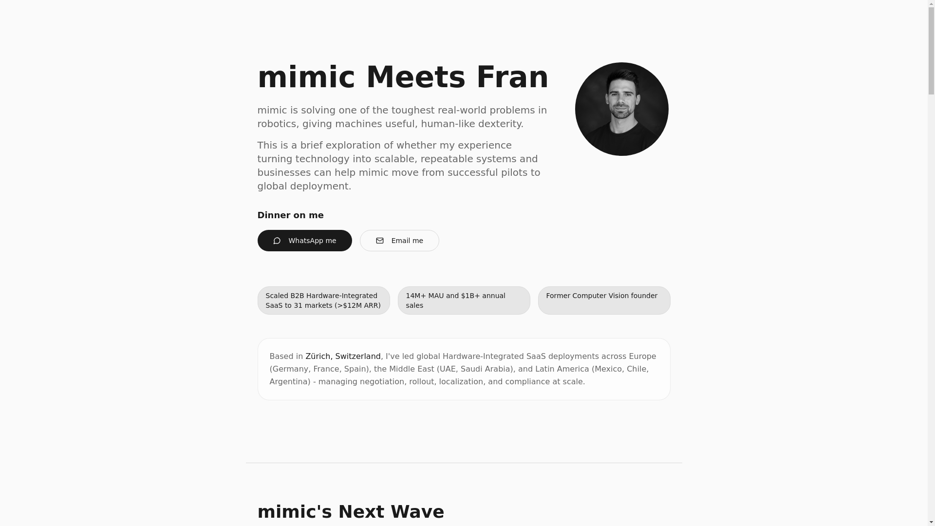 website screenshot of https://mimicmeetsfran.com/