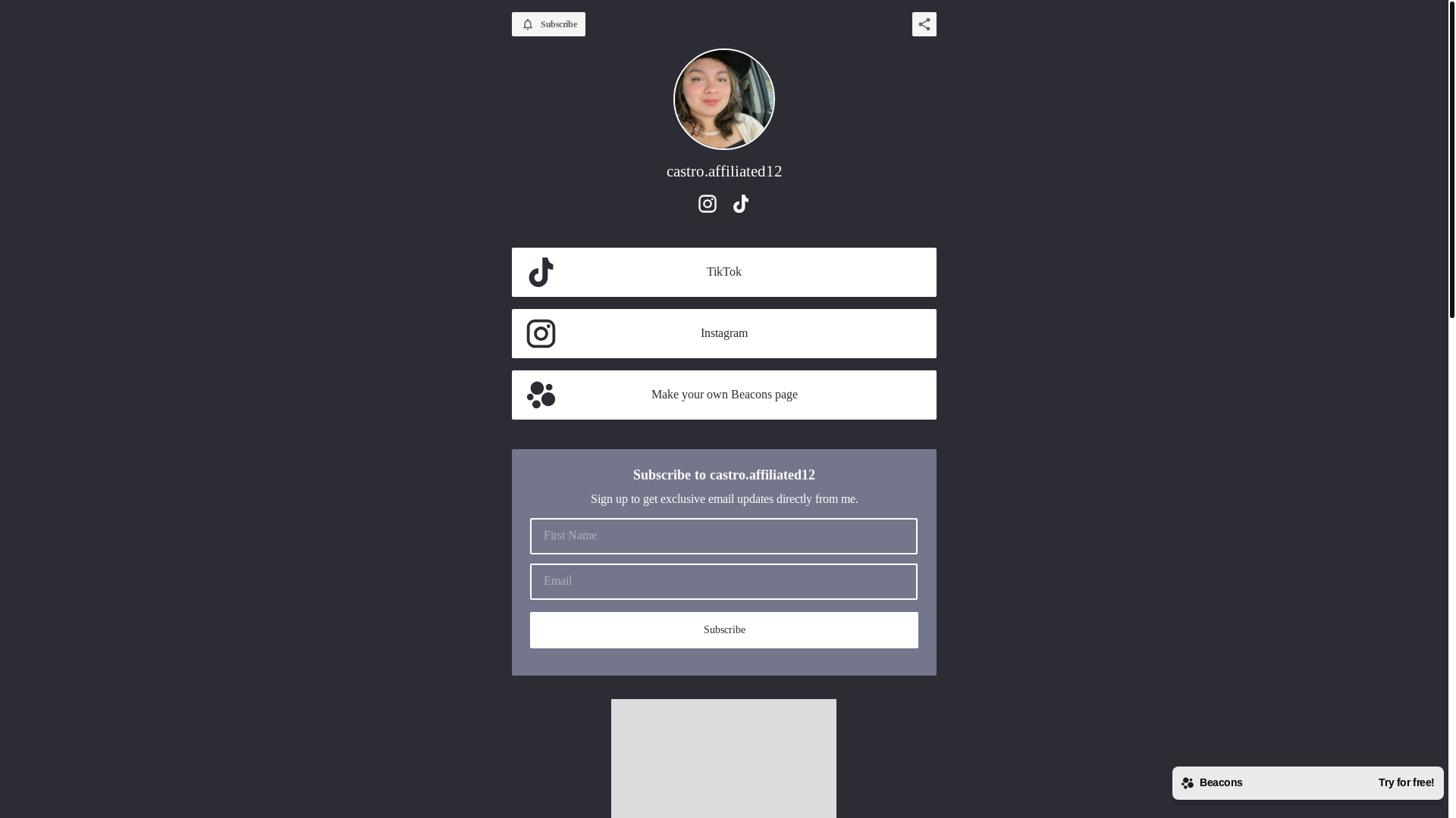 website screenshot of https://castroaffiliated12.com/