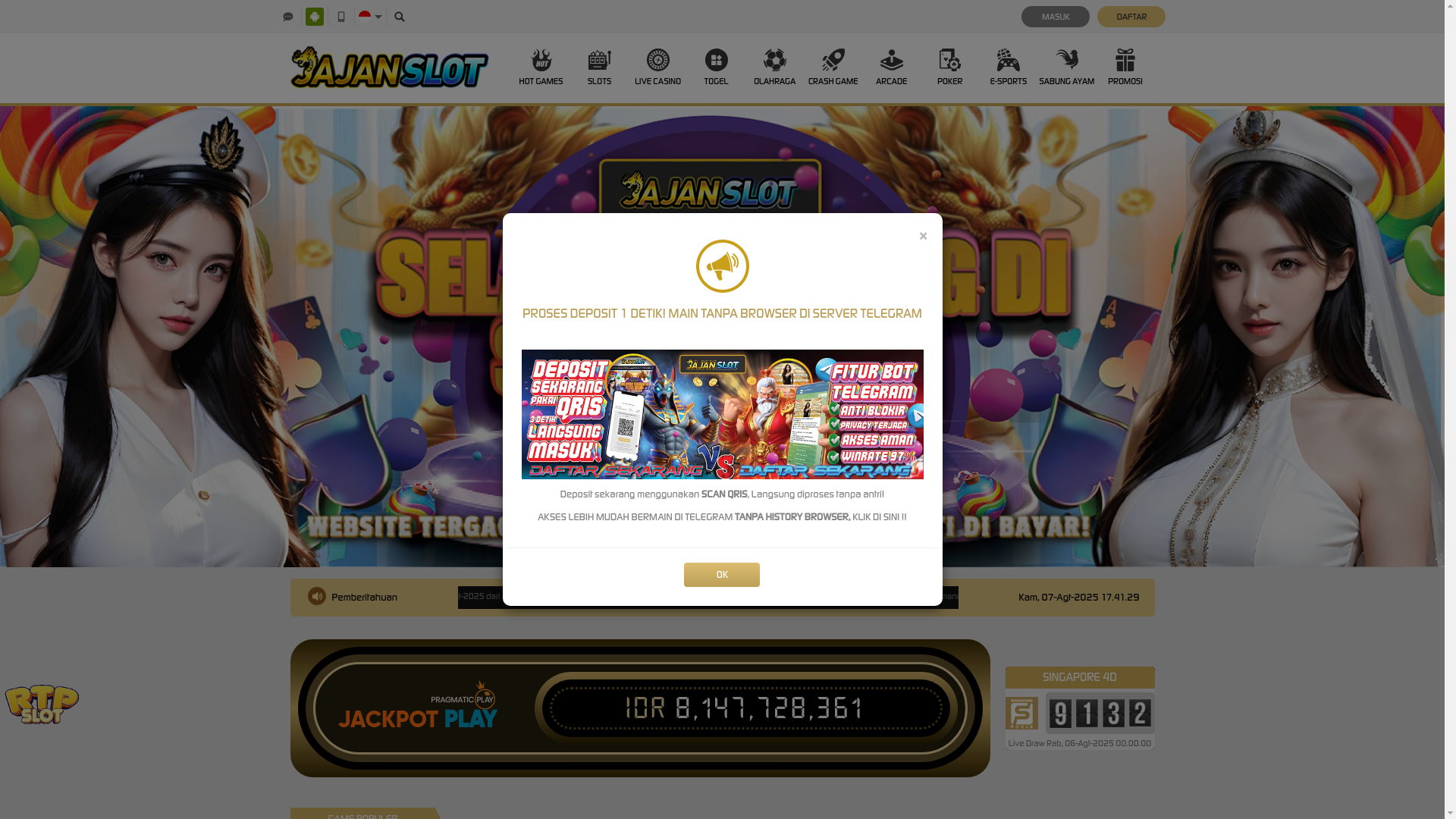 website screenshot of https://jajanslotpp.live/