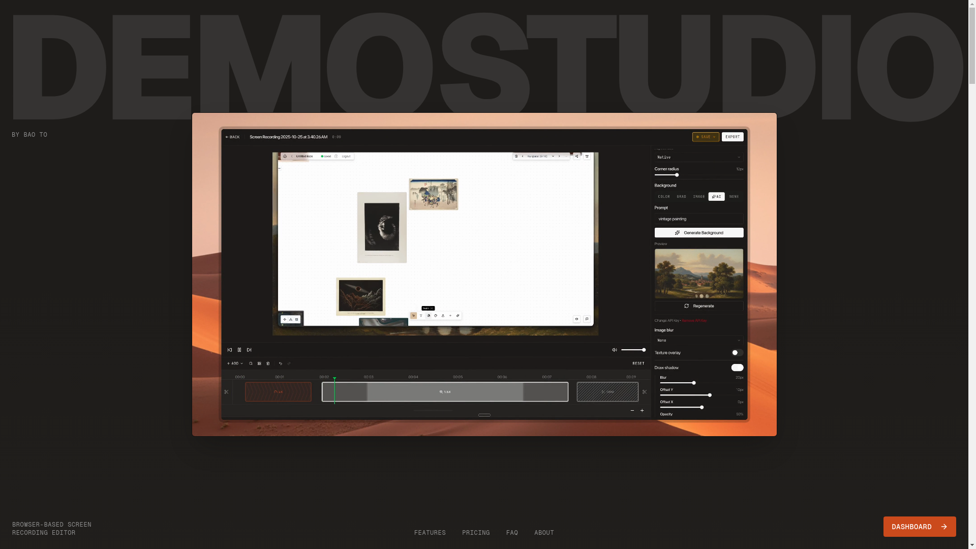 website screenshot of https://www.demostudio.app
