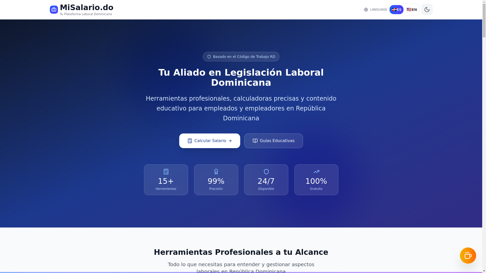 website screenshot of https://misalario.do/