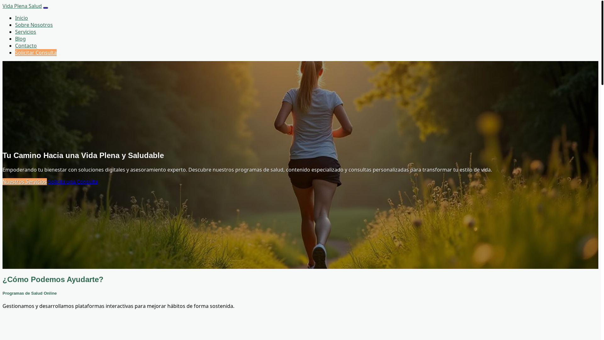 website screenshot of https://vidaplenasaludpro.info/